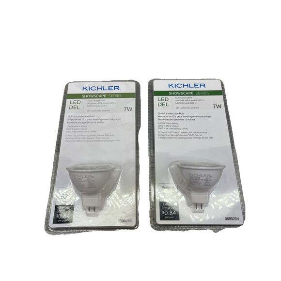 Lot Of 2 Kichler Showscape Landscape Light Bulb, LED 12-Volt, White 529 Lumens. - Picture 1 of 9
